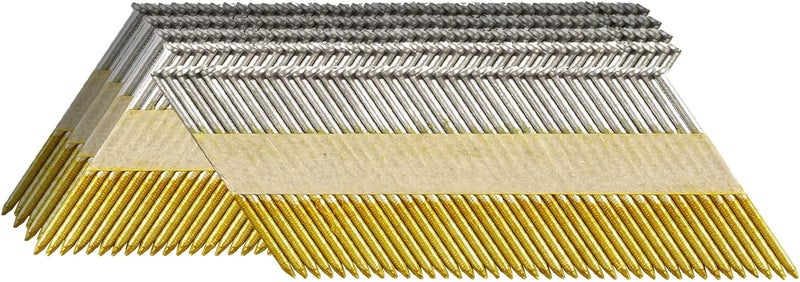 SITLDY 30-34 Degree Framing Nails 3.0"X.12" Ring Shank 1000 Count, D Head Hot Dipped Galvanized Paper Tape Strip Nails, for 30 to 34 Degree Framing Nailer - Image 1